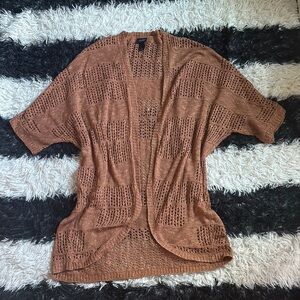 Daytrip Copper Open Knit Cocoon Sweater, Large